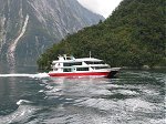 Milford Sound red boat