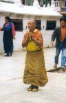 Tibetan monk at Bodnath stupa