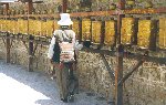 Prayer wheels near the Potala palace